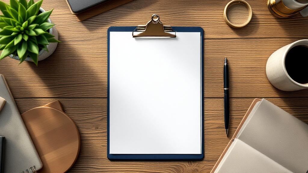 Estate planning documents and a homepage planning checklist beside a laptop on a wooden desk