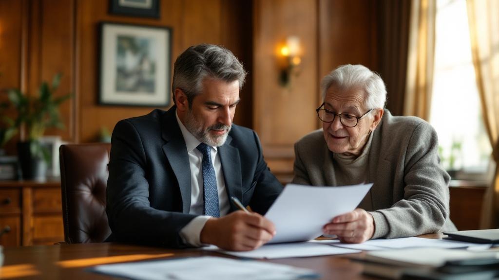 Estate planning and elder law attorneys reviewing a website structure in a modern law office